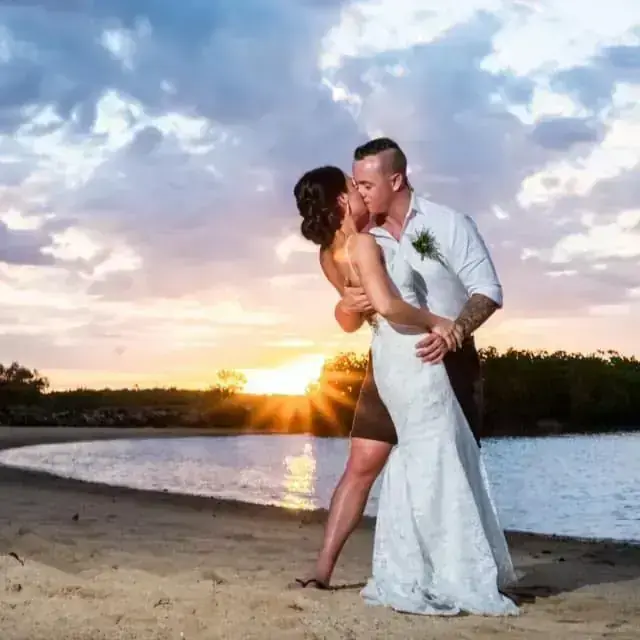 Romantic Fiji wedding couple portrait — 011