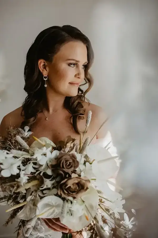 Bride and groom portrait in an island setting — 034