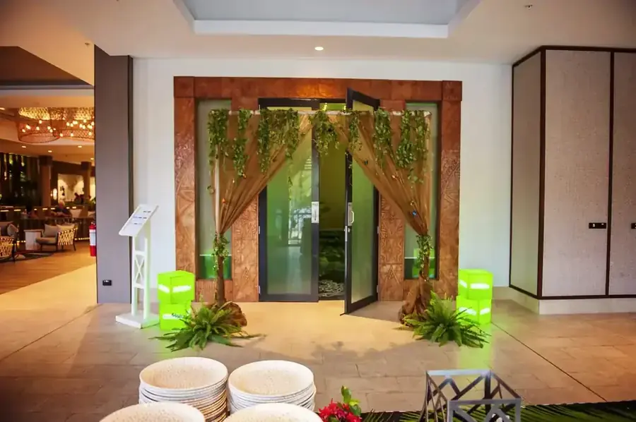 Branded corporate celebration and tablescape in Fiji — 148