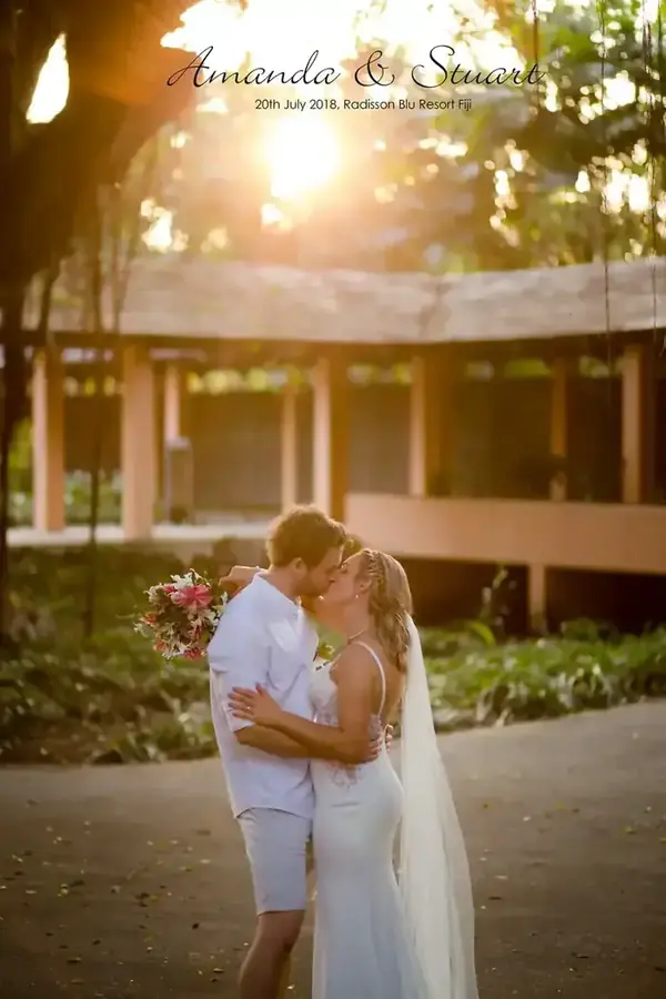 Bride and groom portrait in an island setting — 084