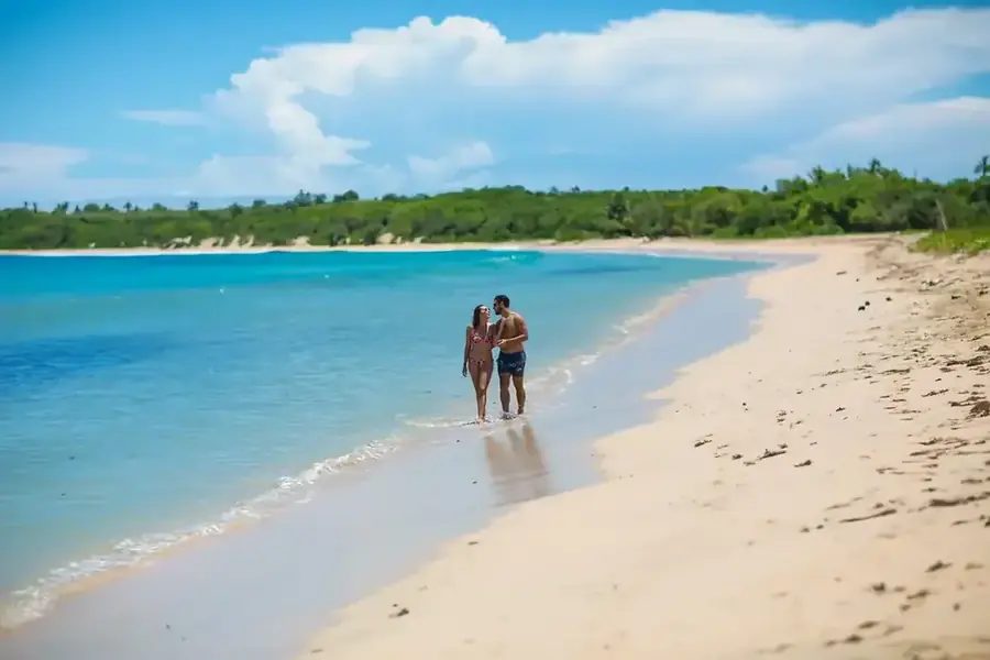 Bride and groom portrait in an island setting — 094