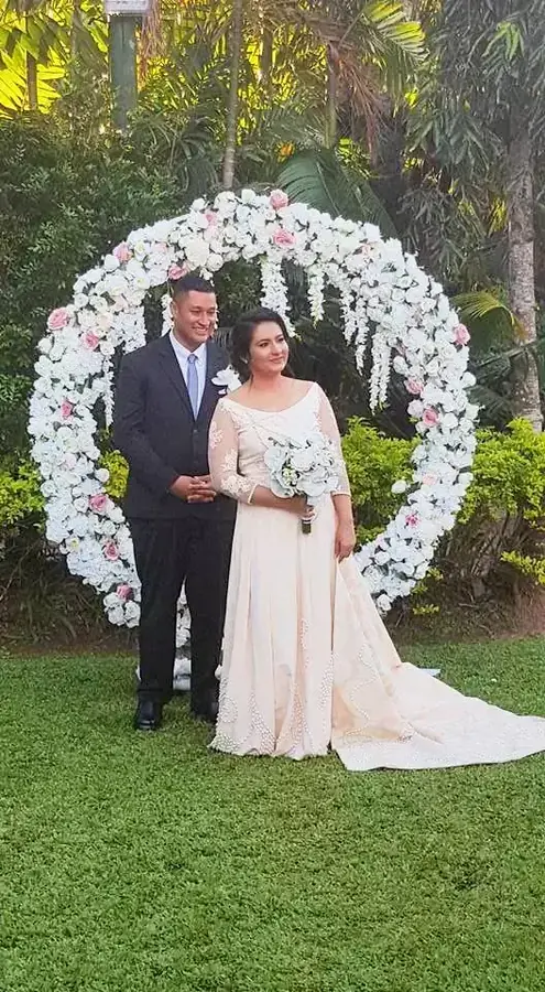 Joyful Fiji wedding couple moment — 110