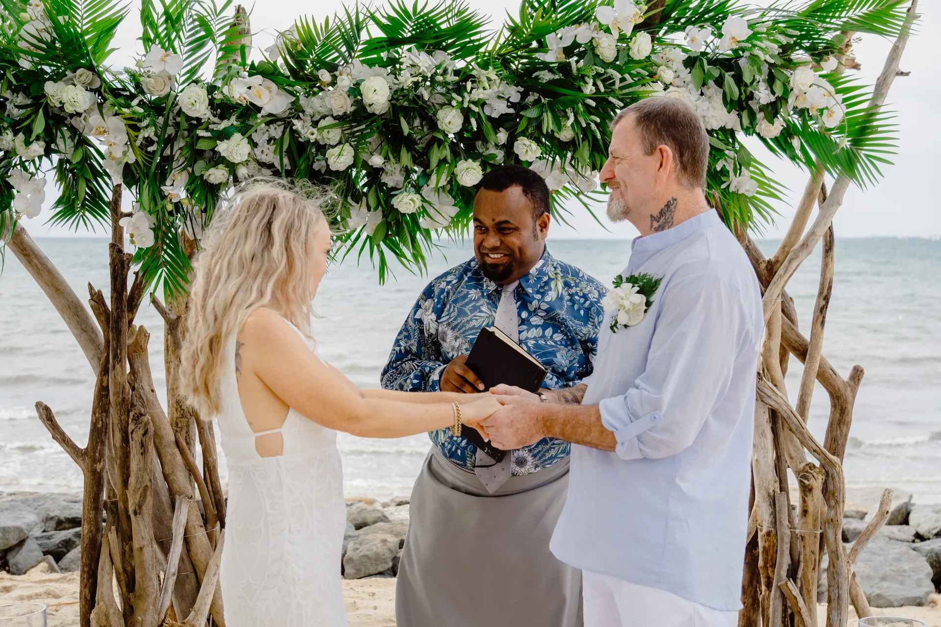 Vow renewal by the sea